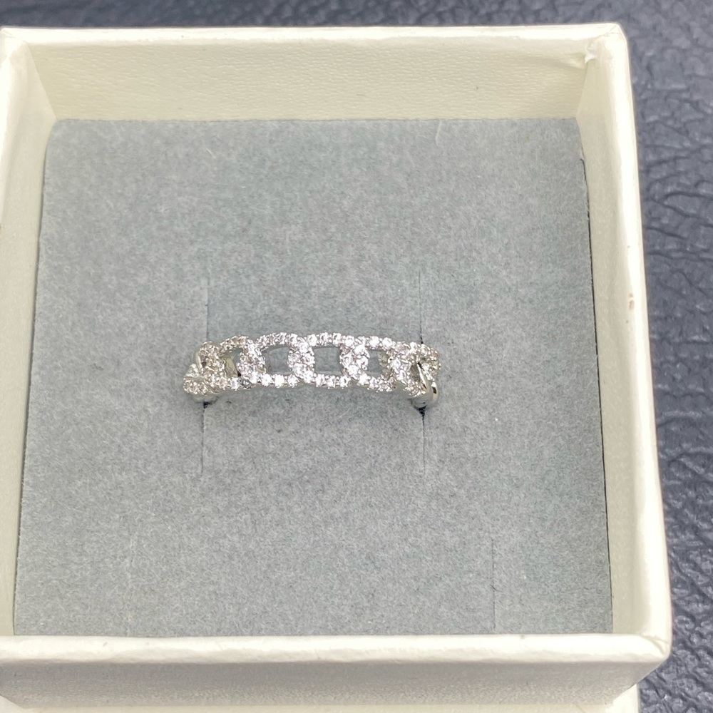 Pave CZ Cuban Link Ring - Picture 6 of 14